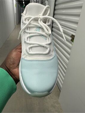 Jordan women White and Light Blue Athletic Sneaker